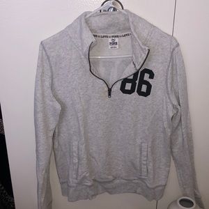 Quarter zip sweatshirt love pink